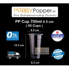 PP Plastic Cup 700ml 22oz ( 95mm ) ( 50 Cups ) PK-T0015 PP材质塑料杯22安士