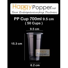 PP Plastic Cup 700ml 22oz ( 95mm ) ( 50 Cups ) PK-T0015 PP材质塑料杯22安士