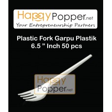 Plastic Fork Garpu Plastik  6.5 ” Inch 50 pcs 塑料叉子