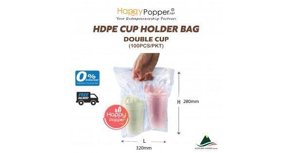 hdpe cup holder bag double cup malaysia PK-T0010