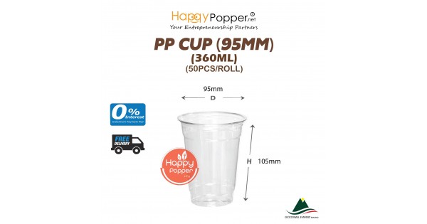 pp plastic cup 12oz 360ml 95mm malaysia PK-T0002