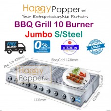 BBQ Grill Gas 10 Burner Jumbo S/Steel BBQ-M0022 不锈钢大十头生蚝烧烤炉