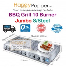 BBQ Grill Gas 10 Burner Jumbo S/Steel BBQ-M0022 不锈钢大十头生蚝烧烤炉