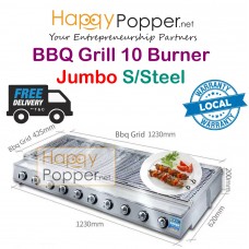 BBQ Grill Gas 10 Burner Jumbo S/Steel BBQ-M0022 不锈钢大十头生蚝烧烤炉