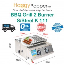 BBQ Grill Gas 2 Burner S/ Steel K - 111 BBQ-M0018 不锈钢双头生蚝烧烤炉