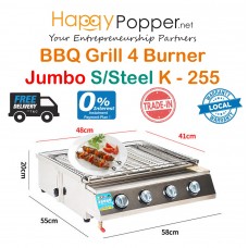BBQ Grill Gas 4 Burner Jumbo S/Steel  K - 255 BBQ-M0019 不锈钢大四头生蚝烧烤炉