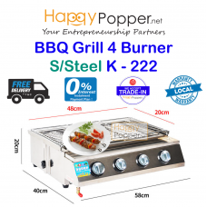 BBQ Grill Gas 4 Burner S/Steel K - 222 BBQ-M0008 不锈钢四头生蚝烧烤炉