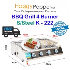 BBQ Grill Gas 4 Burner S/Steel K - 222 BBQ-M0008 不锈钢四头生蚝烧烤炉