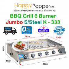 BBQ Grill Gas 6 Burner Jumbo S/Steel K - 333 BBQ-M0020 不锈钢大六头生蚝烧烤炉