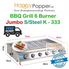 BBQ Grill Gas 6 Burner Jumbo S/Steel K - 333 BBQ-M0020 不锈钢大六头生蚝烧烤炉