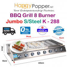 BBQ Grill Gas 8 Burner Jumbo S/Steel K - 288 BBQ-M0021 不锈钢大八头生蚝烧烤炉