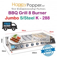 BBQ Grill Gas 8 Burner Jumbo S/Steel K - 288 BBQ-M0021 不锈钢大八头生蚝烧烤炉