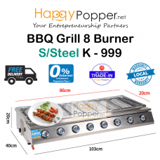 BBQ Grill Gas 8 Burner S/Steel K - 999 BBQ-M0010 不锈钢八头生蚝烧烤炉