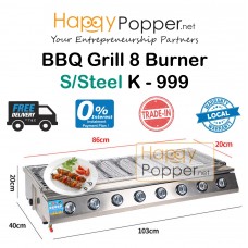 BBQ Grill Gas 8 Burner S/Steel K - 999 BBQ-M0010 不锈钢八头生蚝烧烤炉