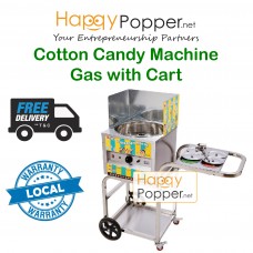 Cotton Candy Machine With Trolly Cart Gas CC-M0004 燃气棉花糖机推车