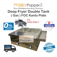 Deep Fryer Double Tank ( Gas ) Free Kanto Plate DF-M0020(C) 6升双缸燃气炸炉送关东煮不锈钢隔板