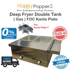 Deep Fryer Double Tank ( Gas ) Free Kanto Plate DF-M0020(C) 6升双缸燃气炸炉送关东煮不锈钢隔板