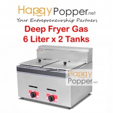Deep Fryer 6 Liter x 2 Double Tank ( Gas ) DF-M0007 6升双缸燃气炸炉