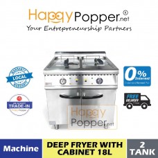 Deep Fryer With Cabinet 18L x2 Tank (Electric)  DF-M0025 - 带柜双缸电炸炉（18 升 x2）