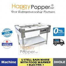 S/Steel Water Bain Marie With Food Warmer 3 Holes (Electric) FW-M0025 - 不锈钢三孔电热保温汤池