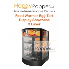Food Warmer Egg Tart Display Showcase 3 Decks