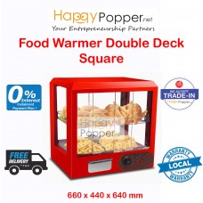Food Warmer Display Showcase Double Deck ( Square ) FW-M0014  ( Black FW-M0016 ) 方形保温柜