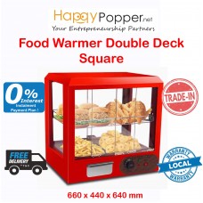 Food Warmer Display Showcase Double Deck ( Square ) FW-M0014  ( Black FW-M0016 ) 方形保温柜