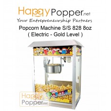 Popcorn Machine S/S 828 8oz  ( Electric - Gold Level ) PC-M0014 全不锈钢屋顶爆米花机8安士