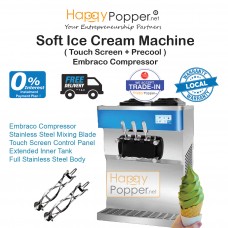 Soft Ice Cream Machine ( Touch Screen + Embraco Compressor + Stainless Steel Mixing Blade + Precool Funtion )  IC-M0021  3头台式软冰淇淋机 (触屏+恩布拉科压缩机+不锈钢搅拌刀+保鲜功能）