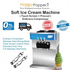 Soft Ice Cream Machine ( Touch Screen + Embraco Compressor + Stainless Steel Mixing Blade + Precool Funtion )  IC-M0021  3头台式软冰淇淋机 (触屏+恩布拉科压缩机+不锈钢搅拌刀+保鲜功能）