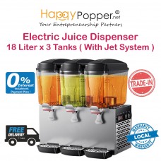 Juice Dispenser 18 Liter x 3 Tank with JET System ( Electric ) JD-M0013 喷淋式冷饮果汁机18升三缸