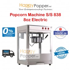 Popcorn Machine 8oz 838 S/S ( Electric ) PC-M0015 全不锈钢平顶爆米花机8安士