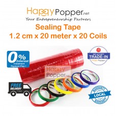 Poly Bag Sealing Tape 1.2 cm X 20 meter ( 24 coils / Roll ) PK-T0003 封扎口机专用胶带卷