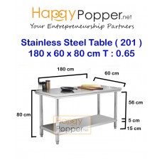 Stainless Steel Table 180 x 60 x 80 cm 0.65 T ( 201 ) SS-M0005 201不锈钢桌子（6尺）