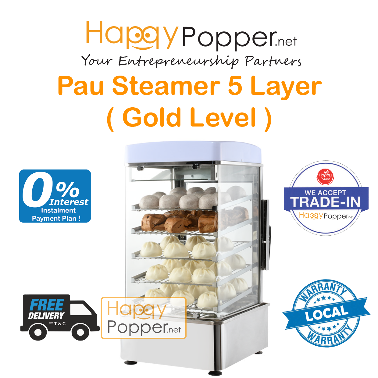 Pau Steamer 5 Layer ( Electric ) ( Gold Level ) SM-M0009 电热厚款5层蒸包机