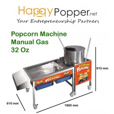 Popcorn Machine Manual with Stand 32oz ( Gas )  PC-M0024 手动32安士燃气爆米花机