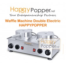 Waffle Machine Double Electric - HAPPYPOPPER - 1 Year Warranty WF-M0018 铝板双头电燃华夫机