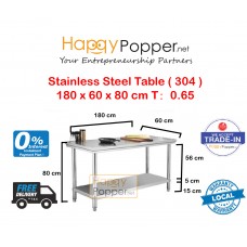 Stainless Steel Table 180 x 60 x 80 cm 0.65 T ( 304 ) SS-M0013 304不锈钢桌子（6尺）