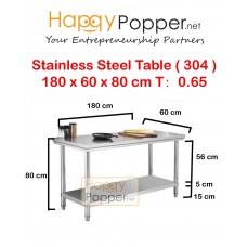 Stainless Steel Table 180 x 60 x 80 cm 0.65 T ( 304 ) SS-M0013 304不锈钢桌子（6尺）