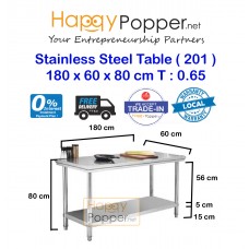 Stainless Steel Table 180 x 60 x 80 cm 0.65 T ( 201 ) SS-M0005 201不锈钢桌子（6尺）