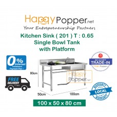 Kitchen Sink ( 201 ) T : 0.65 Single Bowl Tank  With Platform SS-M0018 水槽工作台