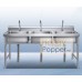 Stainless Steel Kitchen Sink 3 Bowl Tank 145 x 50 x 80 cm T : 0.65 ( 201 ) SS-M0010 201不锈钢厨房水槽三槽