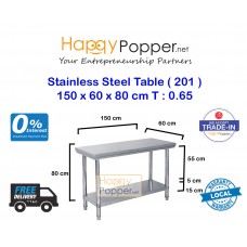 Stainless Steel Table 150 x 60 x 80 cm 0.65 T ( 201 ) SS-M0012 201不锈钢桌子（5尺）