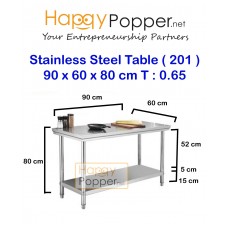 Stainless Steel Table 90 x 60 x 80 cm 0.65 T ( 201 ) SS-M0011 201不锈钢桌子（3尺）