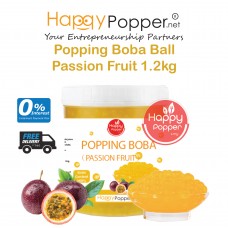 Popping Boba Pearl Coating Juice Ball 1.2kg - Passion Fruit ( 12 Btl/Ctn ) BT-J0048 百香果口味爆爆珠1.2公斤装
