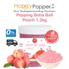 Popping Boba Pearl Coating Juice Ball 1.2kg - Peach ( 12 Btl/Ctn ) BT-J0044 水蜜桃口味爆爆珠1.2公斤装