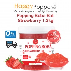 Popping Boba Pearl Coating Juice Ball 1.2kg - Strawberry ( 12 Btl/Ctn ) BT-J0043 草莓口味爆爆珠1.2公斤装