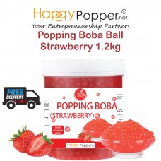 Popping Boba Pearl Coating Juice Ball 1.2kg - Strawberry ( 12 Btl/Ctn ) BT-J0043 草莓口味爆爆珠1.2公斤装