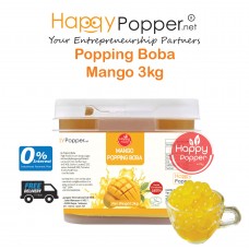 Popping Boba Pearl Coating Juice Ball ( Square ) Mango 3 kg BT-J0023 ( 4/Ctn ) 芒果爆爆珠