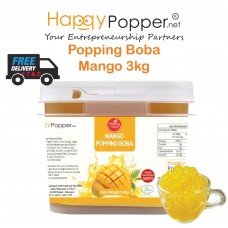 Popping Boba Pearl Coating Juice Ball ( Square ) Mango 3 kg BT-J0023 ( 4/Ctn ) 芒果爆爆珠